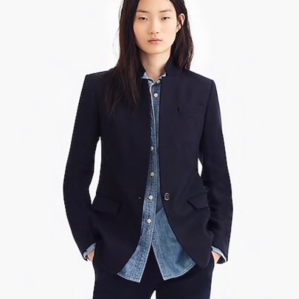 J. Crew Navy Blue Single-Button Blazer